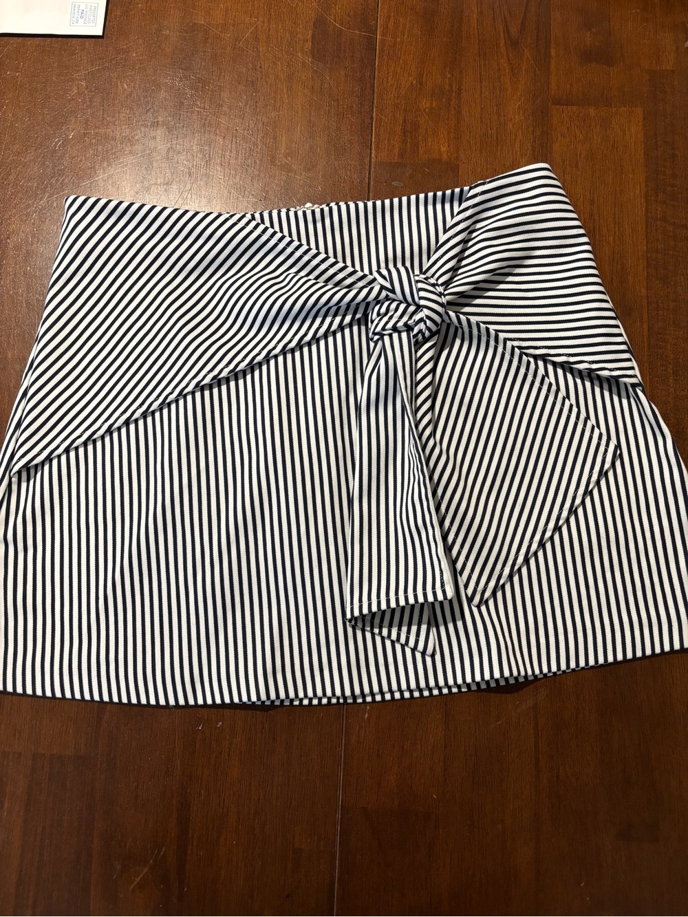 Urban Outfitters Striped Tie-Front Mini Skirt in Navy and White
